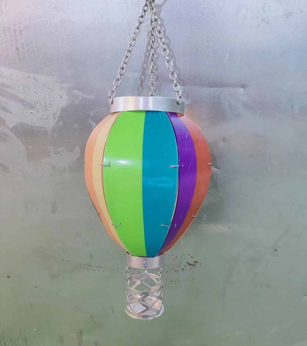Christmas Solar Hot Air Balloon Lantern with star design for outdoor garden decoration