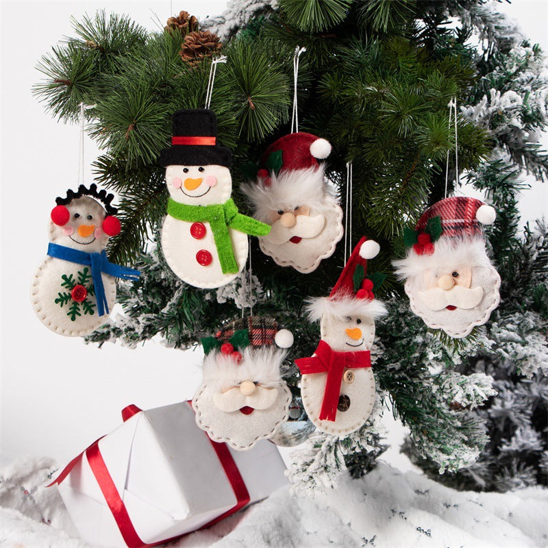Set of 6 snowman pendants including old man snowman design Main image