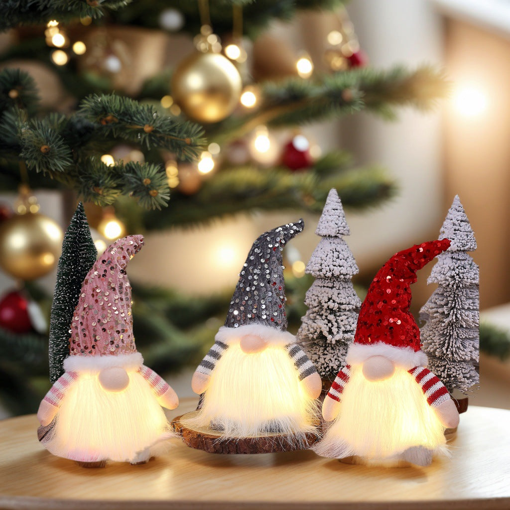 Sequined gray cap princess doll Christmas ornament