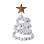Wooden and iron Christmas decoration ornaments in green and white colors