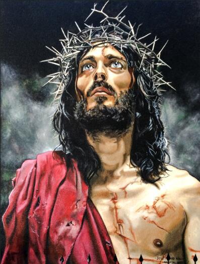 Unframed abstract Jesus painting for wall display