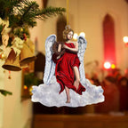 Acrylic Jesus car mirror pendant with warm lighting