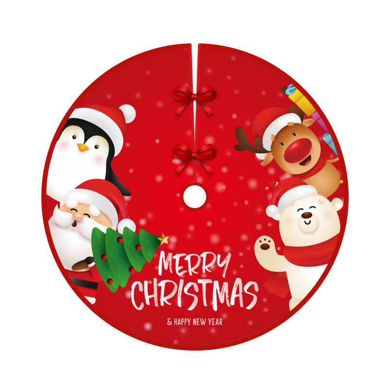 Blue bird pattern flannel Christmas tree skirt for home