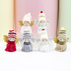 White plush angel Christmas pendant ornament with faith symbolism