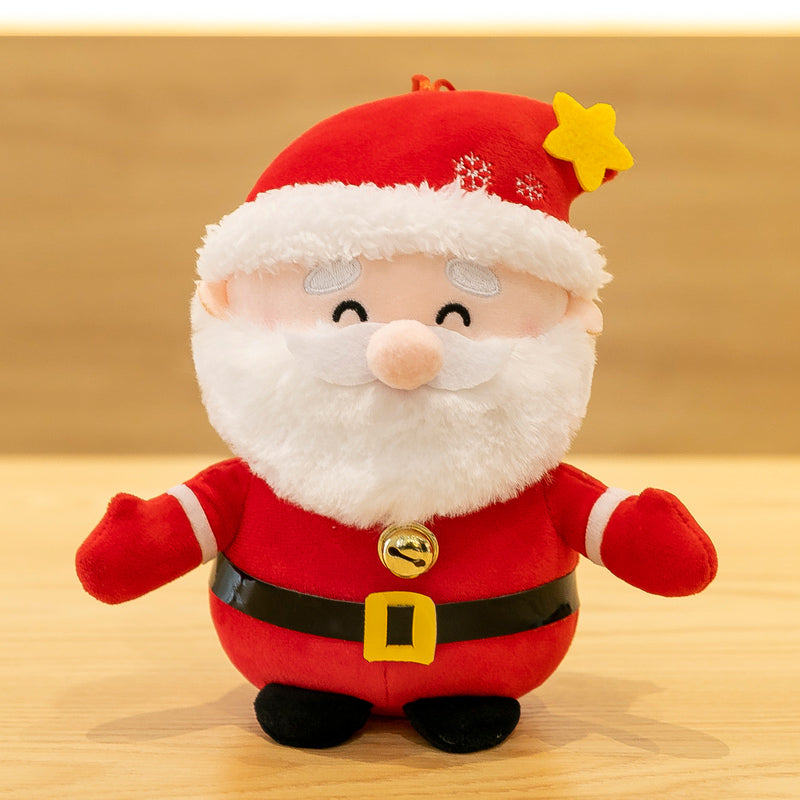 Set of Christmas plush Santa dolls in multiple sizes
