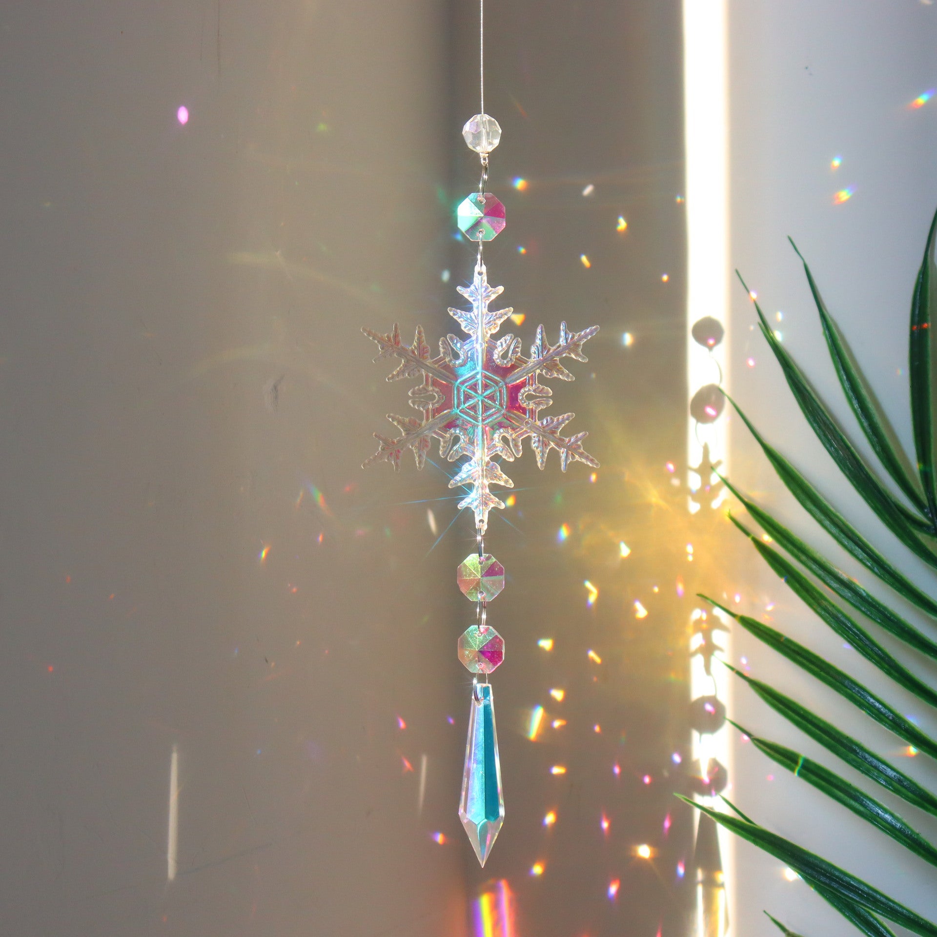 Bohemian style Christmas ornament with bead accents