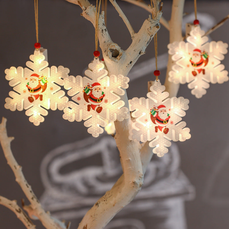 Christmas snowflake light detail showing acrylic construction