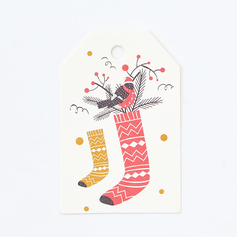 Christmas garland bird design hanging card
