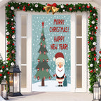 Christmas door tapestry with holiday theme for seasonal home decoration