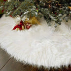 Plush Christmas tree carpet ready for holiday decorating