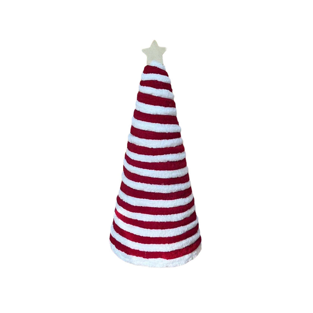 Cotton thread Christmas tree ornament in festive red for gift wrapping