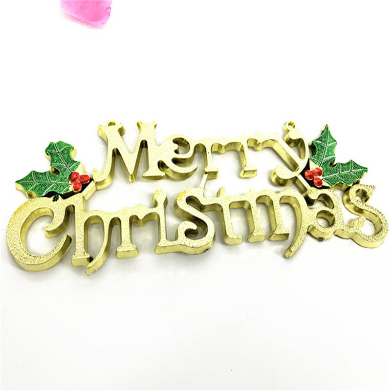 Gold Christmas letter pendant Christmas tree decoration featuring gold-toned letters