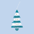 Natural and painted wooden Christmas tree pendant set