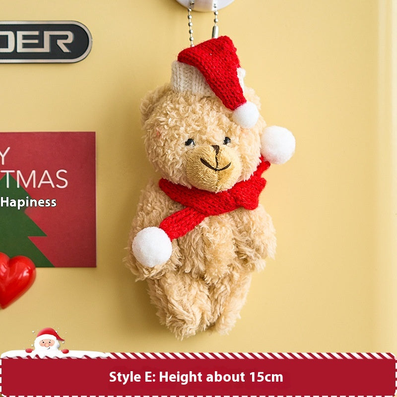 Cozy plush Christmas decoration featuring soft yarn details adds warmth to holiday scenes