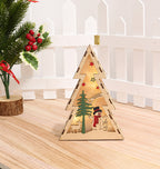 Faith-inspired wooden Christmas decoration with warm glow for seasonal display