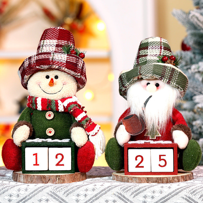 Quaint old man doll figure made of wood and cloth for holiday scenes