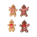 Festive holiday ornaments in red and green color scheme
