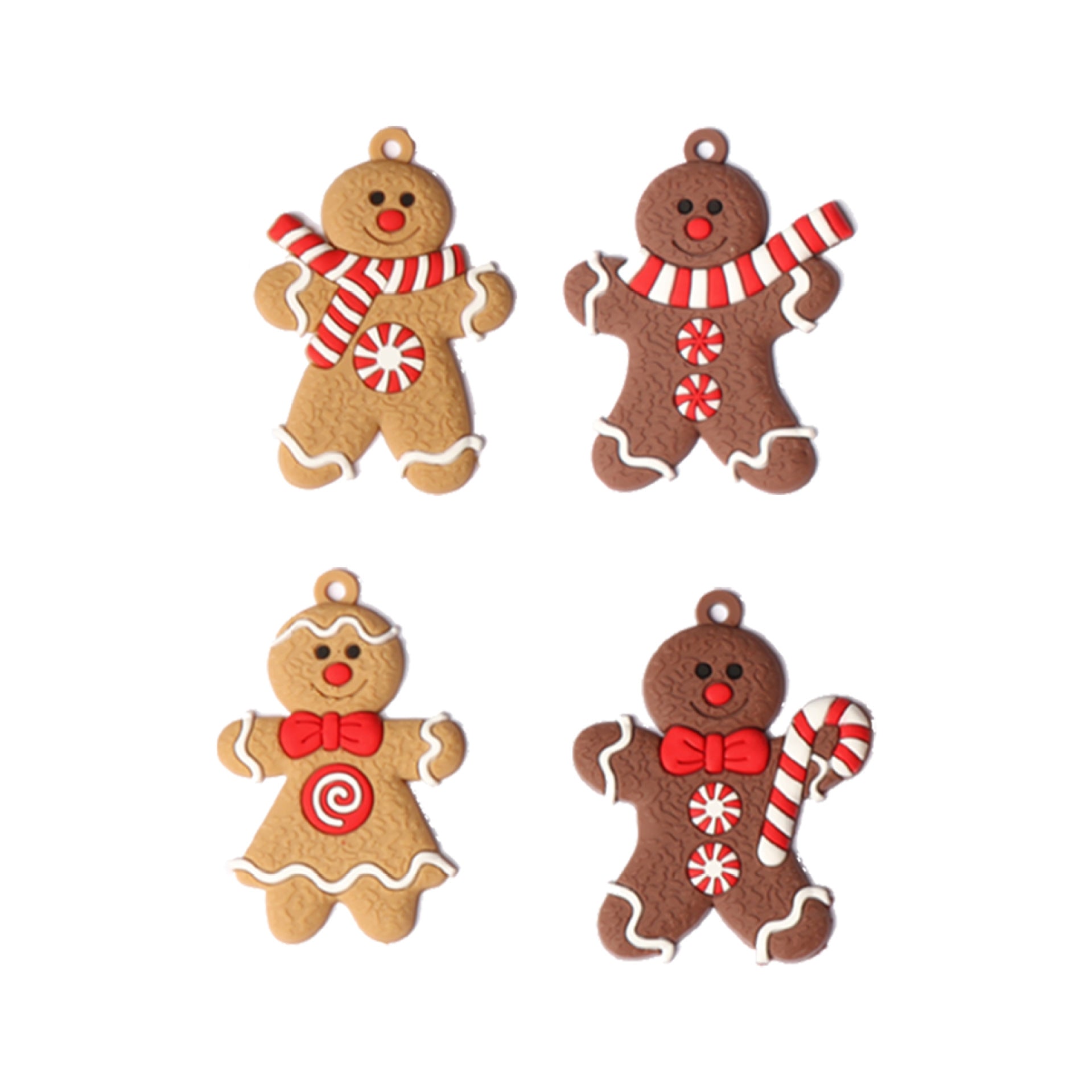 Festive holiday ornaments in red and green color scheme