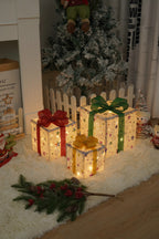 Rainbow Christmas gift box lights showing vibrant holiday illumination