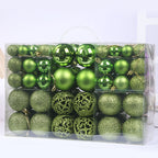Christmas tree balls in green and red theme