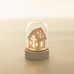 Faith-inspired luminous wooden house Christmas ornament for Christian home decor