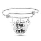Scripture Stainless Steel Bangle Bracelet - Christian Jewelry