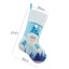 Glowing plush Christmas stocking in blue with luminous design for holiday home decor