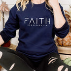Faith Bible Verse Pullover Sweatshirt front view in black
