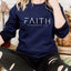 Faith Bible Verse Pullover Sweatshirt front view in black