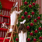 Plucked silk ball ornament for festive Christmas tree decorating