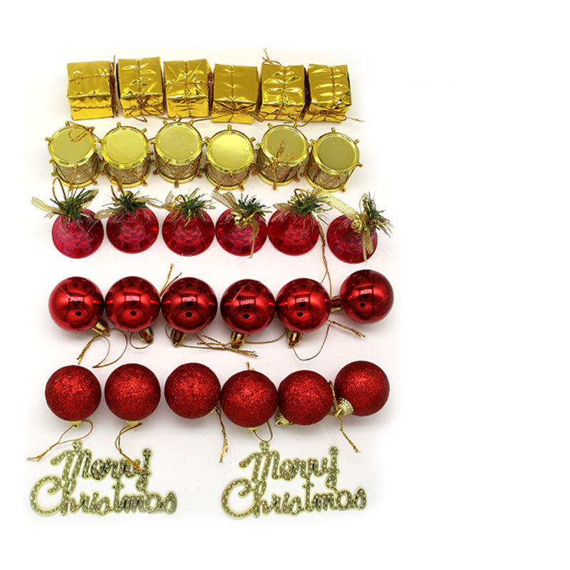 Christmas tree with butterfly pendant ornaments in red and blue