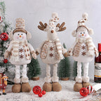 Charming pointed hat snowman retractable doll decoration for holiday window display