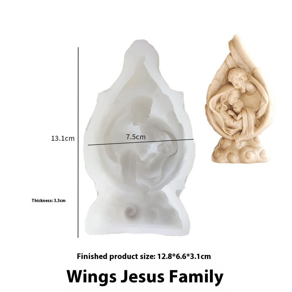 DIY aromatherapy candle mold with angel wing silhouette