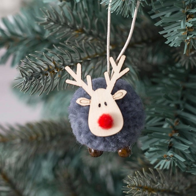 Nordic Christmas bell pendant ornament with festive ribbon detail
