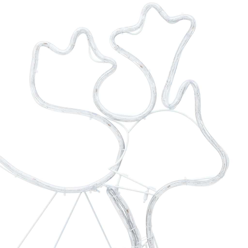 Christmas LED decoration featuring multicolor string lights on white background