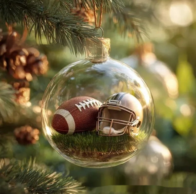 Glass sports ornament with polishing finish for Christian home Christmas decor