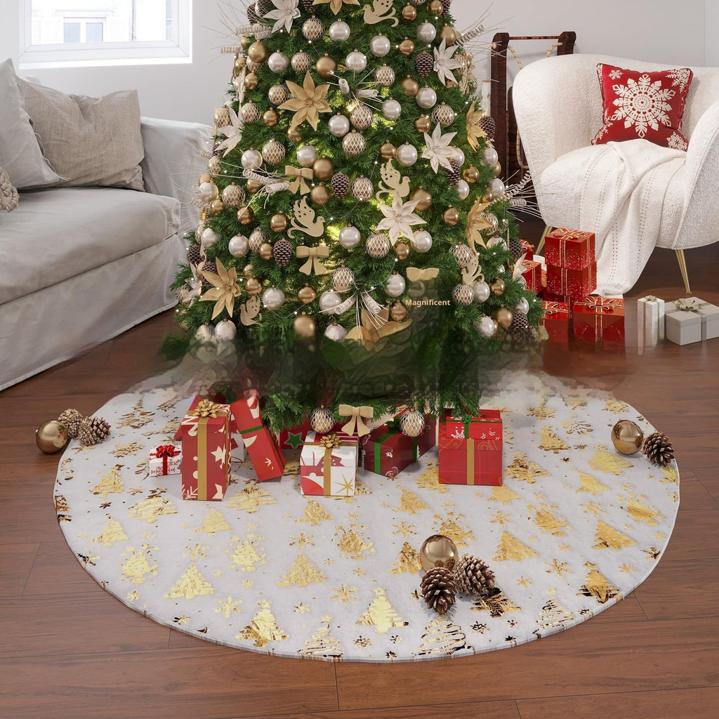 Festive plush Christmas doormat with snowflake star design for holiday home entryway