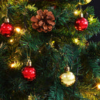 LED Christmas tree with baubles providing soft warm light during holiday season