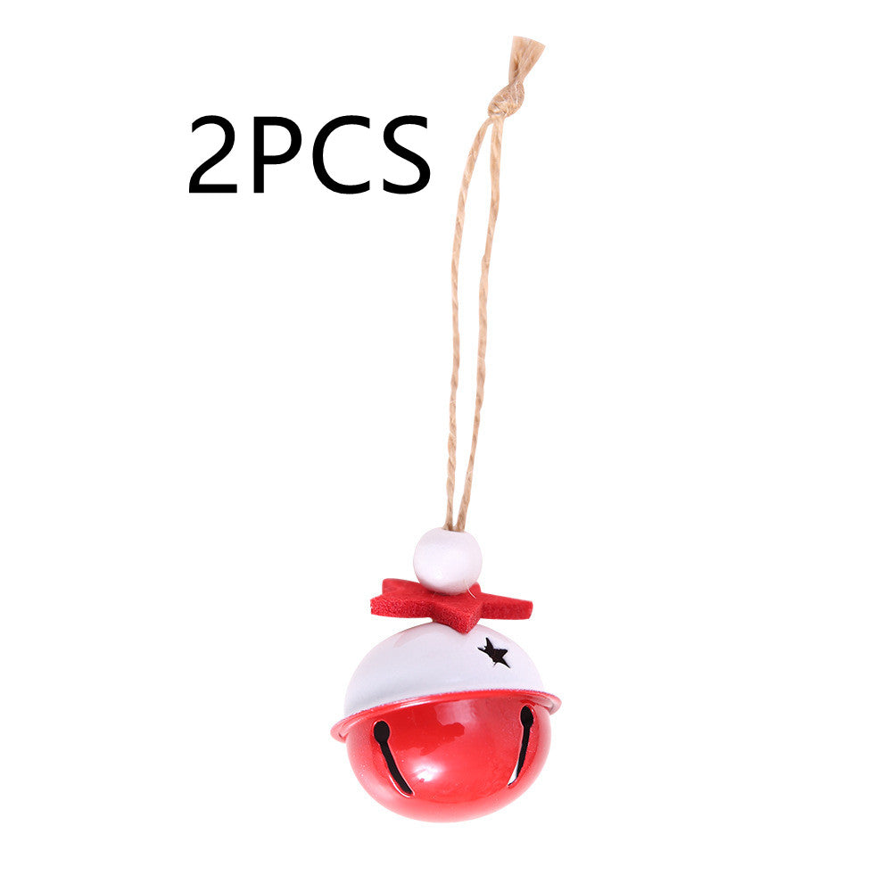 Festive red and white Christmas bell ornament