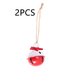Festive red and white Christmas bell ornament