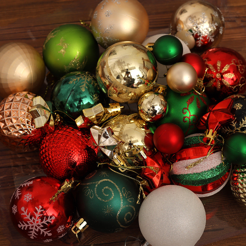 Colorful painted Christmas ornament balls for festive tree decorating