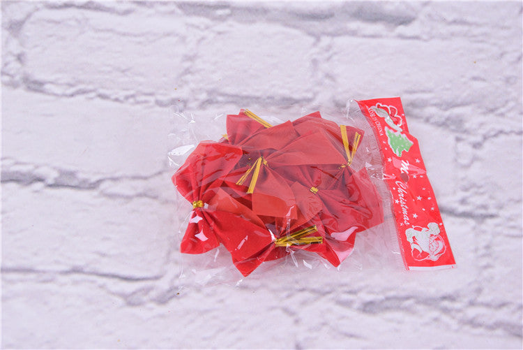 Simple Christmas Bow - Small Flocked Holiday Decoration Secondary image