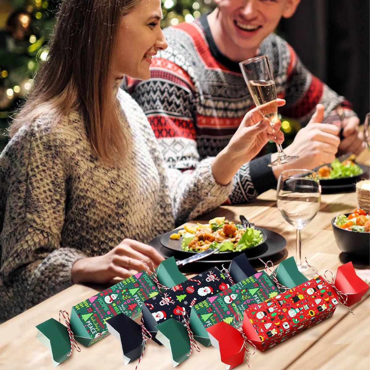 Black paper candy box shaped like a snowman for holiday parties