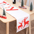 Soft flannel snowman table flag with double-sided holiday print
