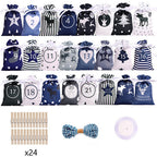 Blue satin Christmas drawstring gift bag for Christmas countdown